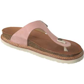 Genuins Rosas Velour Zehentrenner in rosa