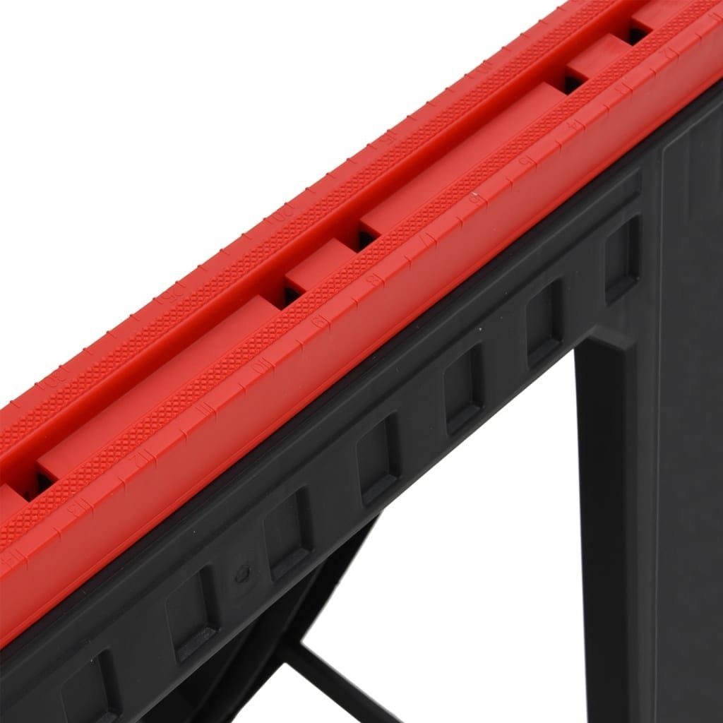 vidaXL Werkbank Arbeitsböcke 2 Stk Klappbar Schwarz Rot Polypropylen 350 kg