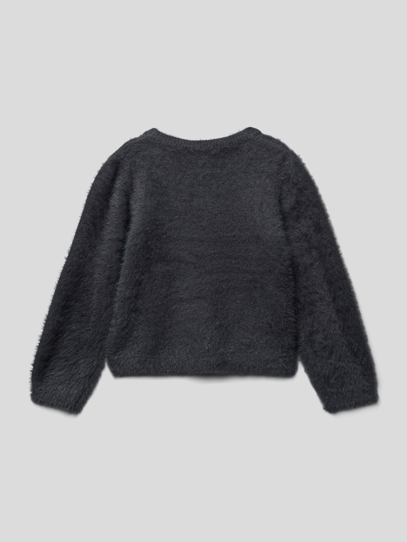 Strickpullover mit Rundhalsausschnitt in blau