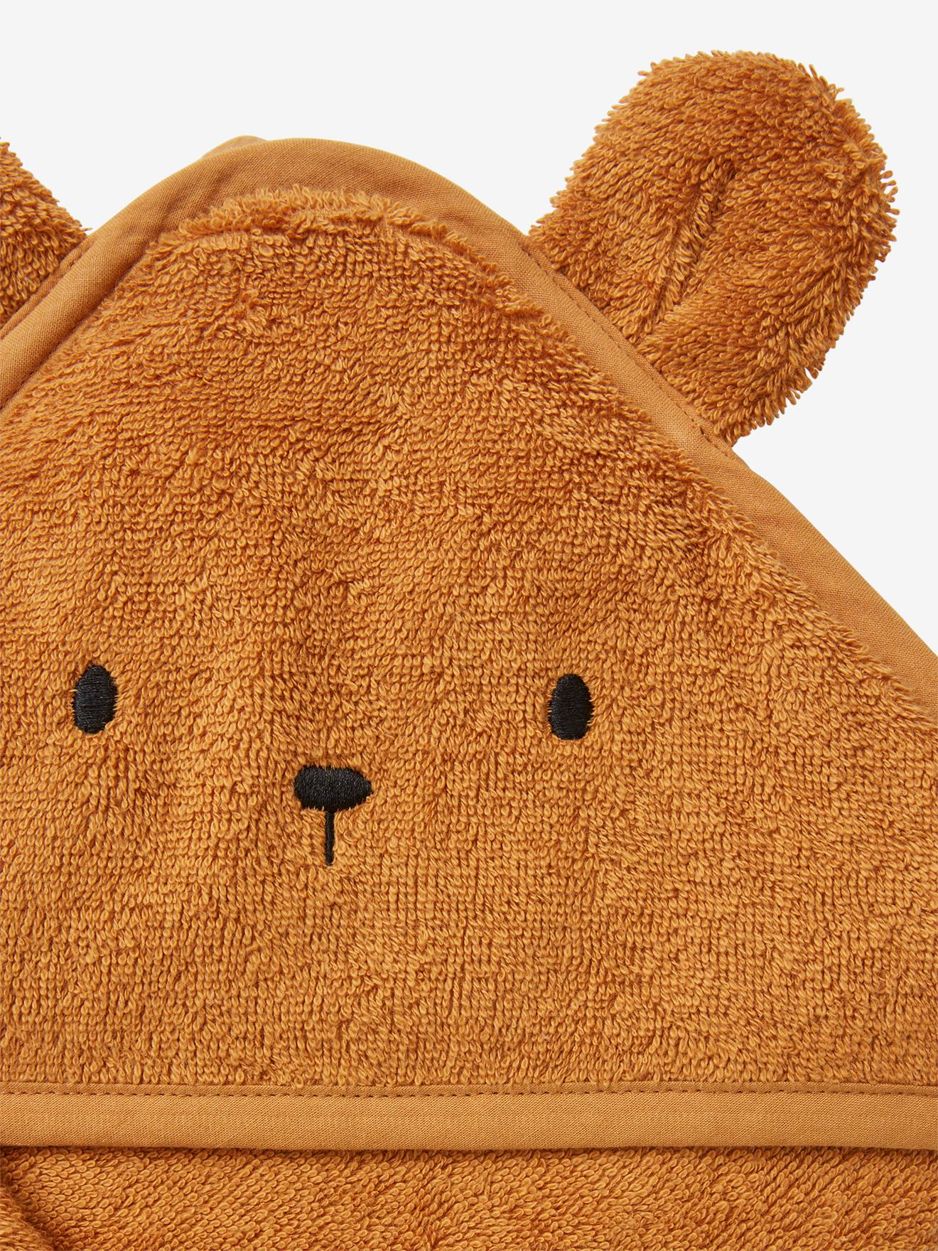 Vertbaudet Bio-Kollektion: Baby-Set aus Badetuch und Waschhandschuh - anthrazit/hase