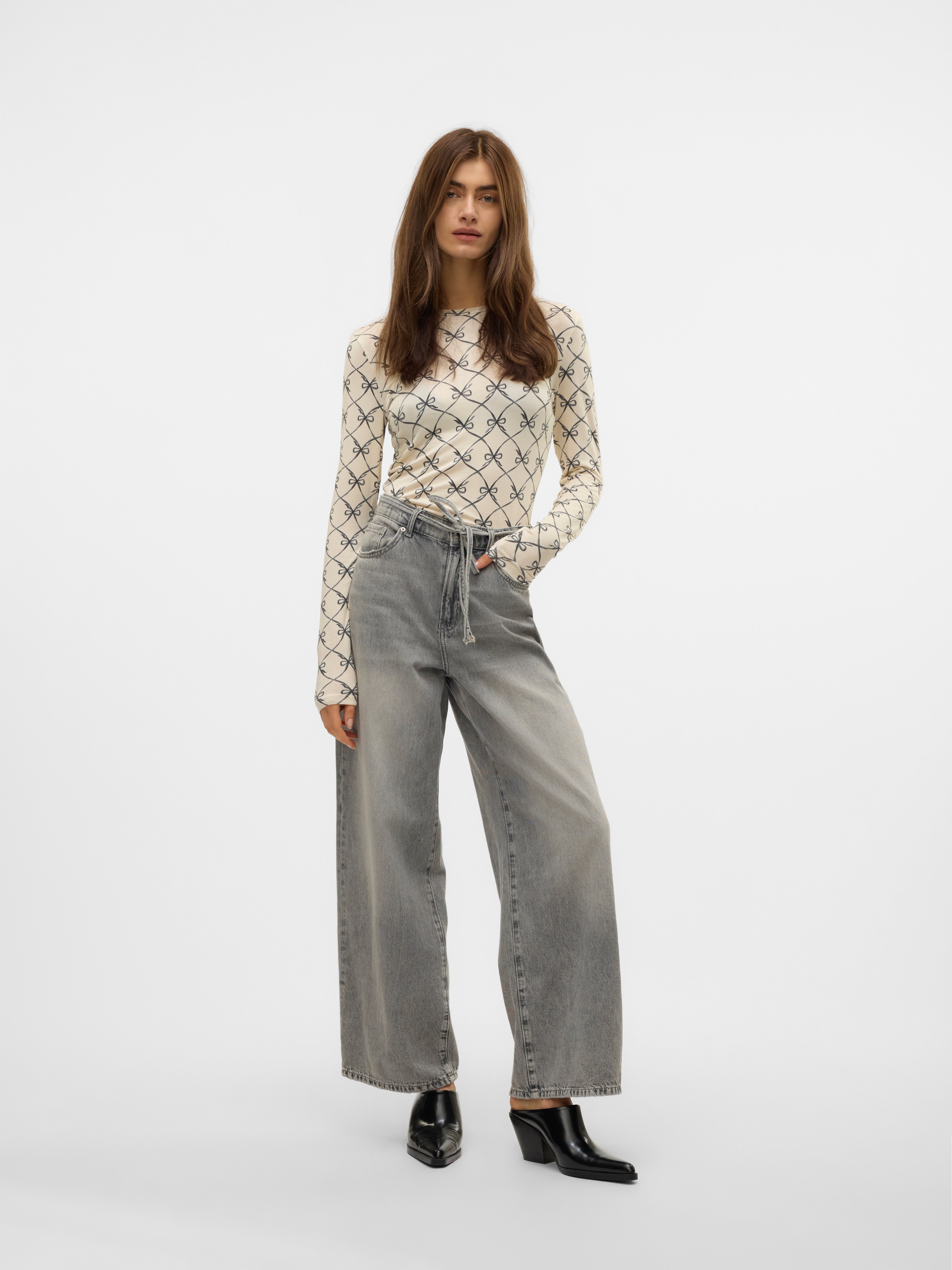 VMWIEN Mid Rise Weiter Beinschnitt Jeans
