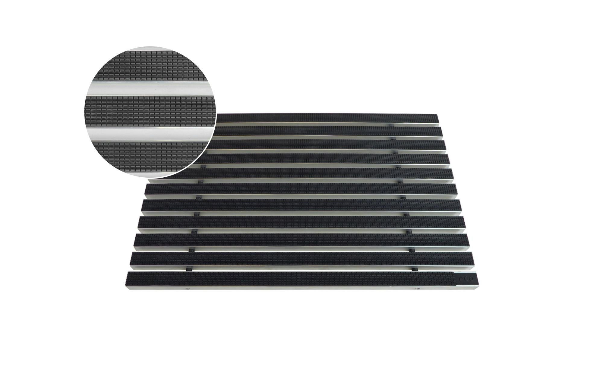 Fußmatte ACO 75x50x2cm Schuhabstreifer Gummimatte ALU Fußmatte Türmatte Sauberlaufmatte Eingangsmatte, ACO Severin Ahlmann GmbH & Co. KG, rechteckig, Höhe: 20 mm, geeignet für den Innenbereich und überdachten Außenbereich