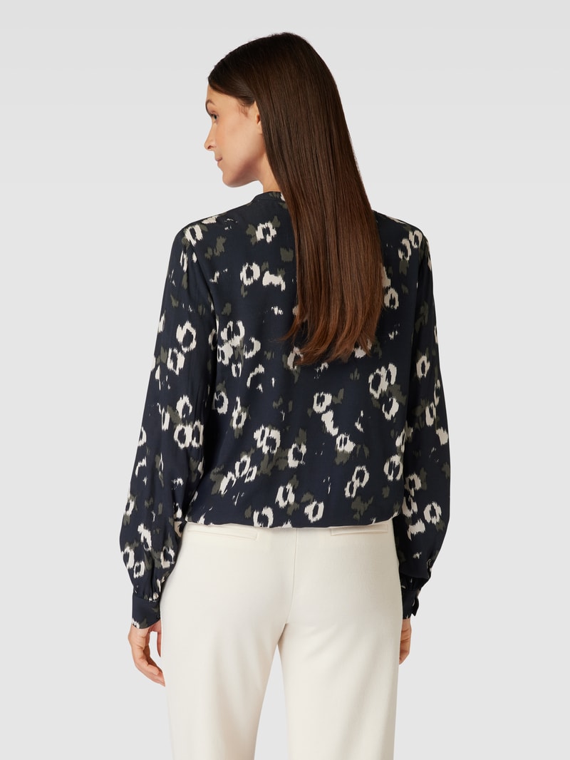 Bluse aus Viskose mit Allover-Muster in schwarz