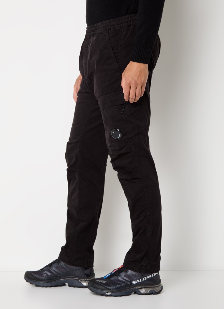 CP Company sašaurinātas piegriezuma satīna kravas bikses ar atloku kabatām