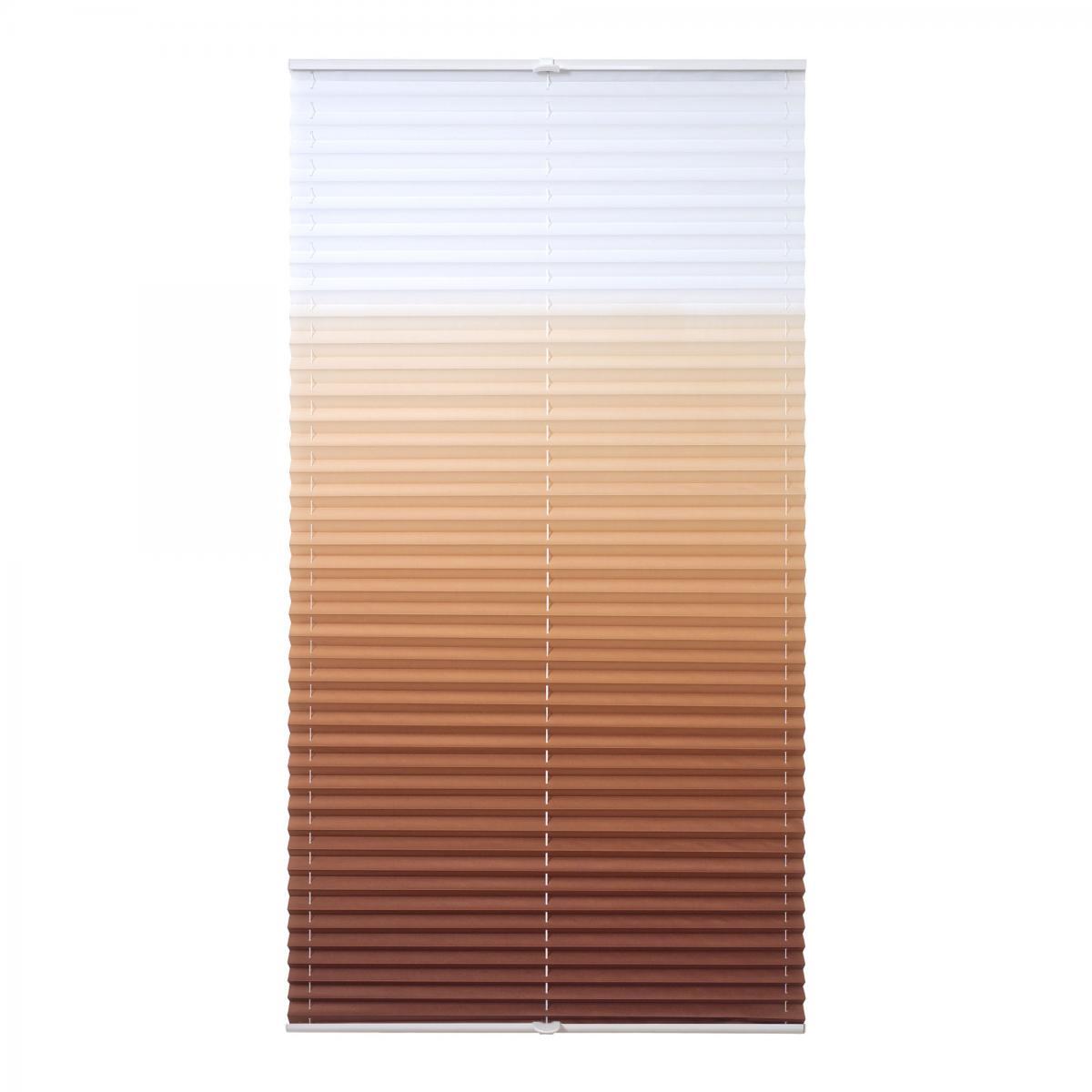 Bella Casa Klemmfix-Plissee verspannt, 80 x 130 cm, farbverlauf braun