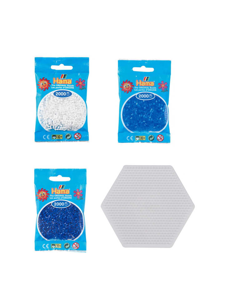 Hama 4tlg. Set: Mini-Bügelperlen-Set Schneeflocke in bunt günstig kaufen onesize
