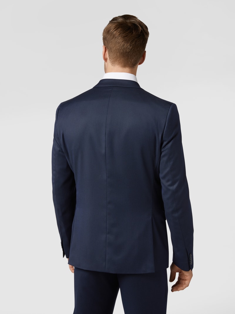 Slim Fit 2-Knopf-Sakko mit Webmuster in marineblau