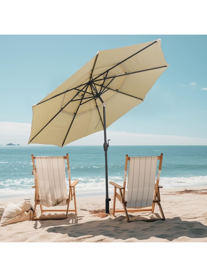 COSTWAY 300cm Sonnenschirm windfest stabil in Beige günstig kaufen onesize