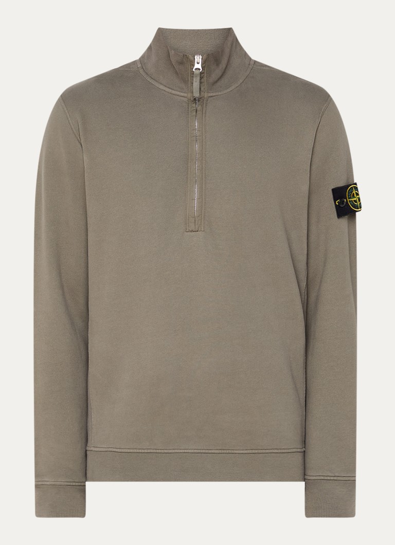 Πουλόβερ Stone Island 63420 με μισό φερμουάρ και λογότυπο