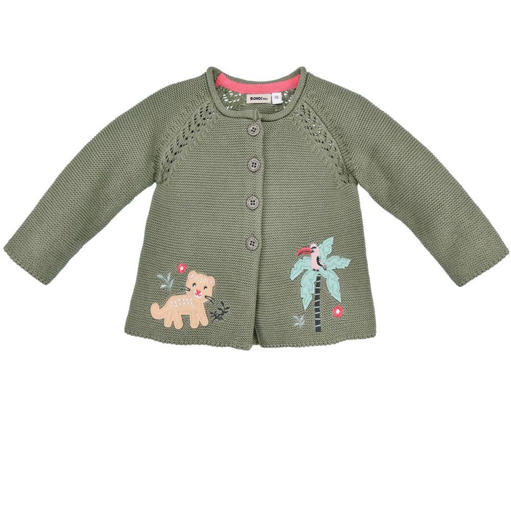 BONDI Strickjacke Baby Mädchen Strickjacke 'Jungle' 86604, Olivgrün
