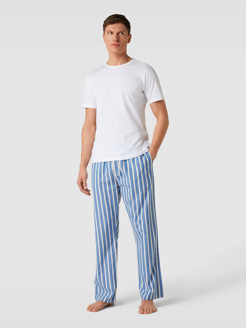 Pyjama-Hose mit Streifenmuster Modell 'OXFORD' in blau