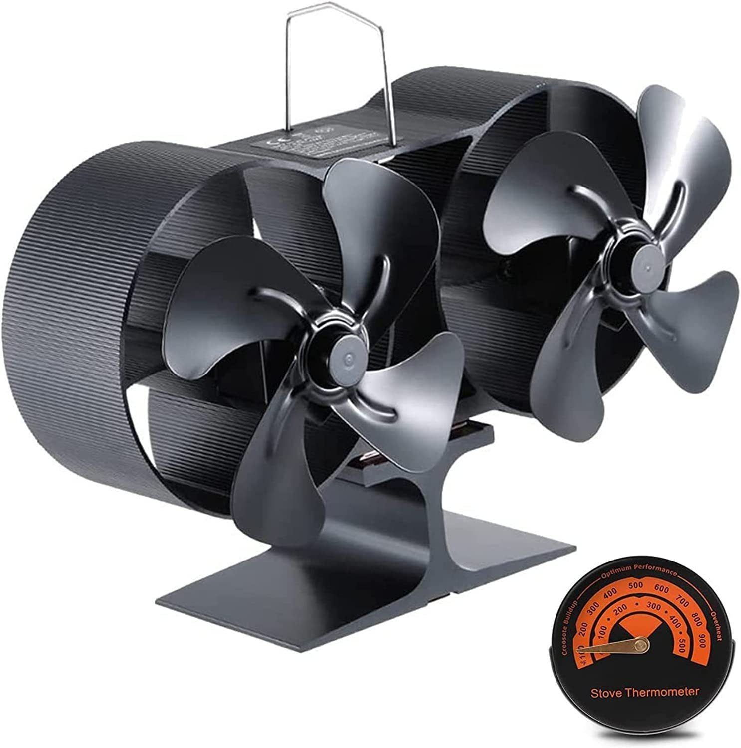 AKKEE Kaminventilator 8 Blättern Kaminbesteck Lüfter Leiser Kamin Ventilator Ofenventilator, Ohne Strom, Kaminlüfter für Holz/Brennholz/Feuerstelle/Ofenrohr