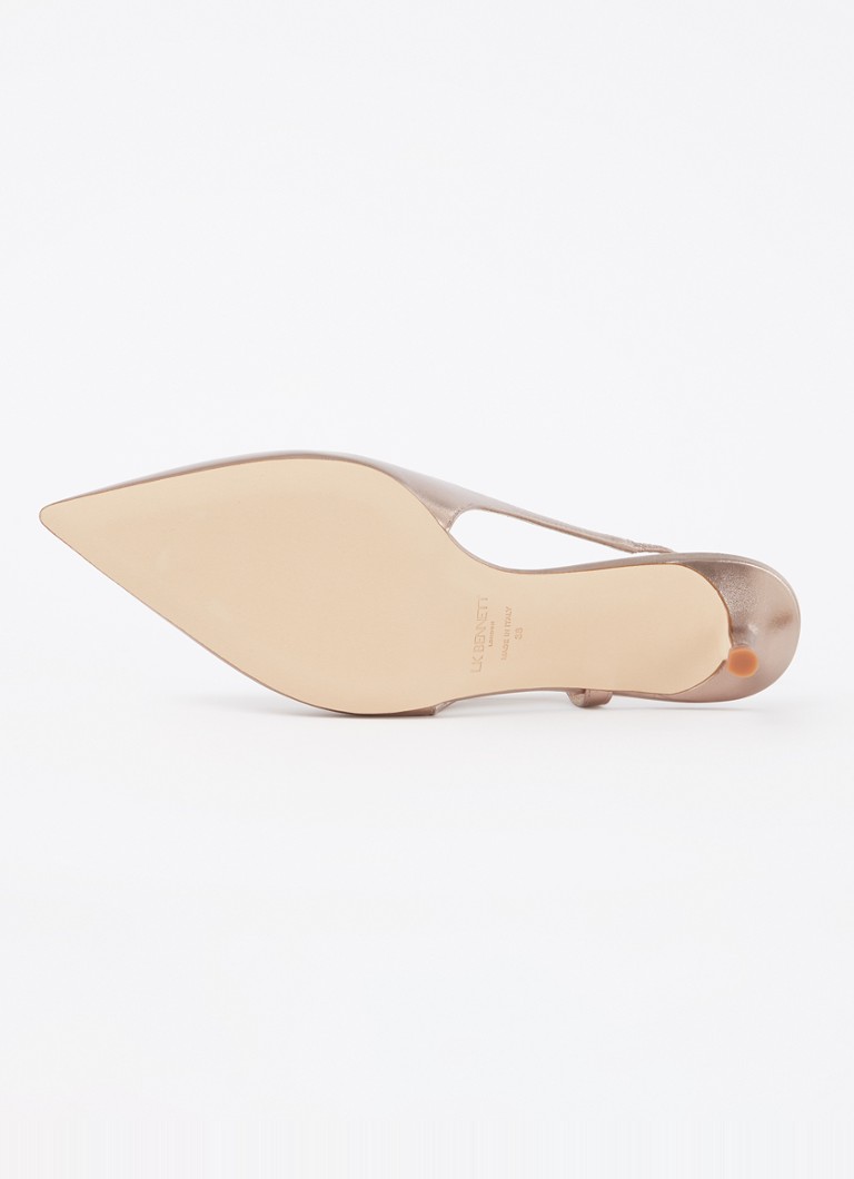 LKBennett Barette leather slingback with metallic finish