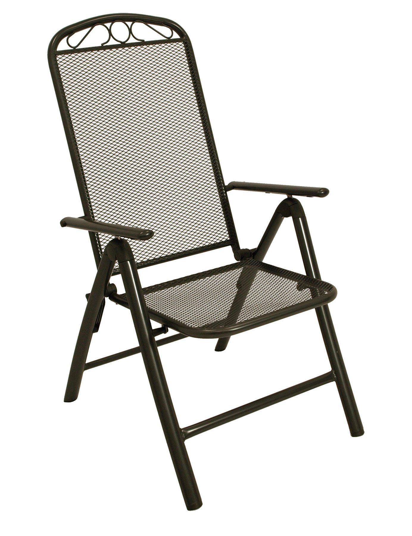 DEGAMO Garten-Essgruppe CLASSIC, (7-tlg), (6x Sessel 1x Tisch), Stahl und Streckmetall anthrazit