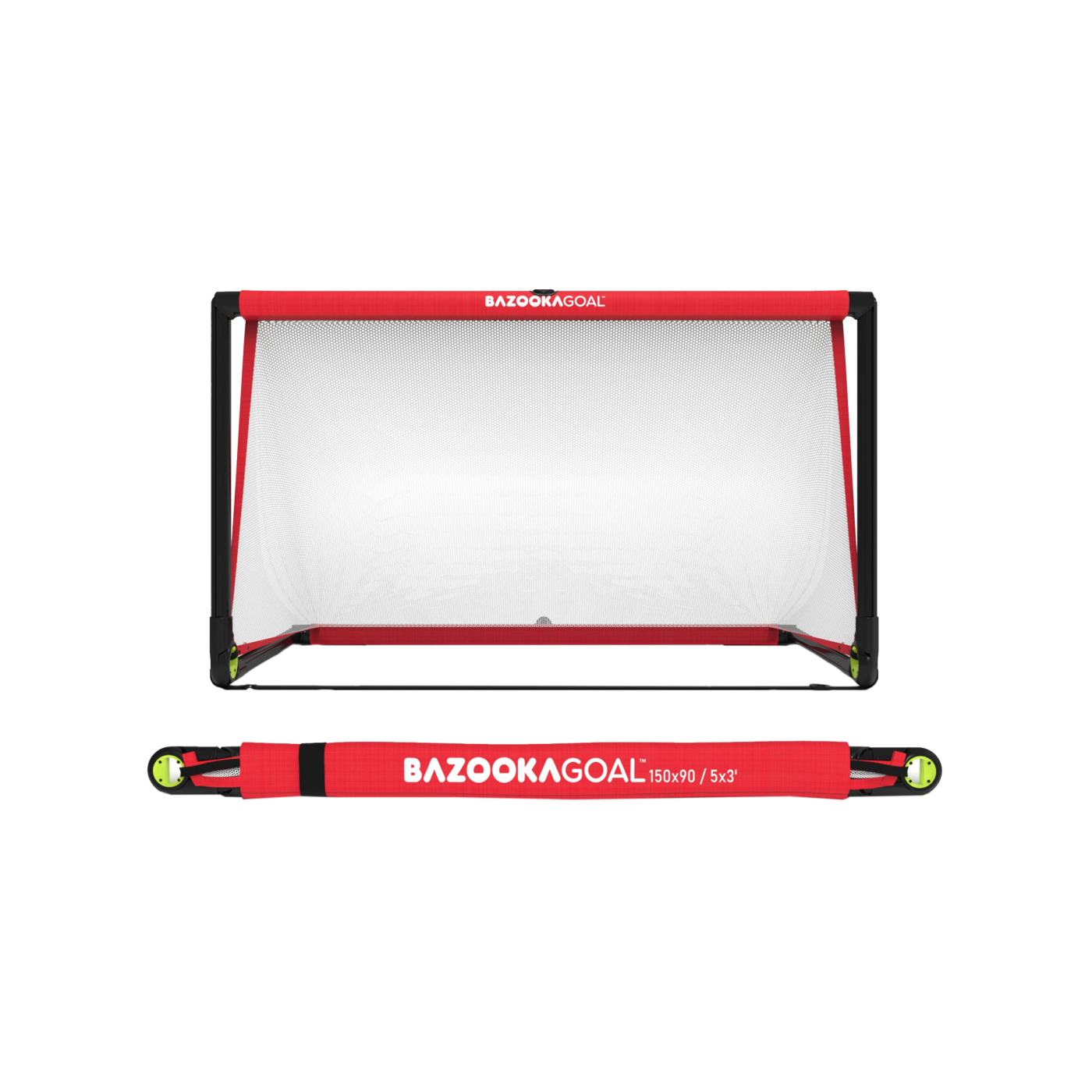 Bazookagoal Teleskoptor | 150x90 cm Rot Weiss