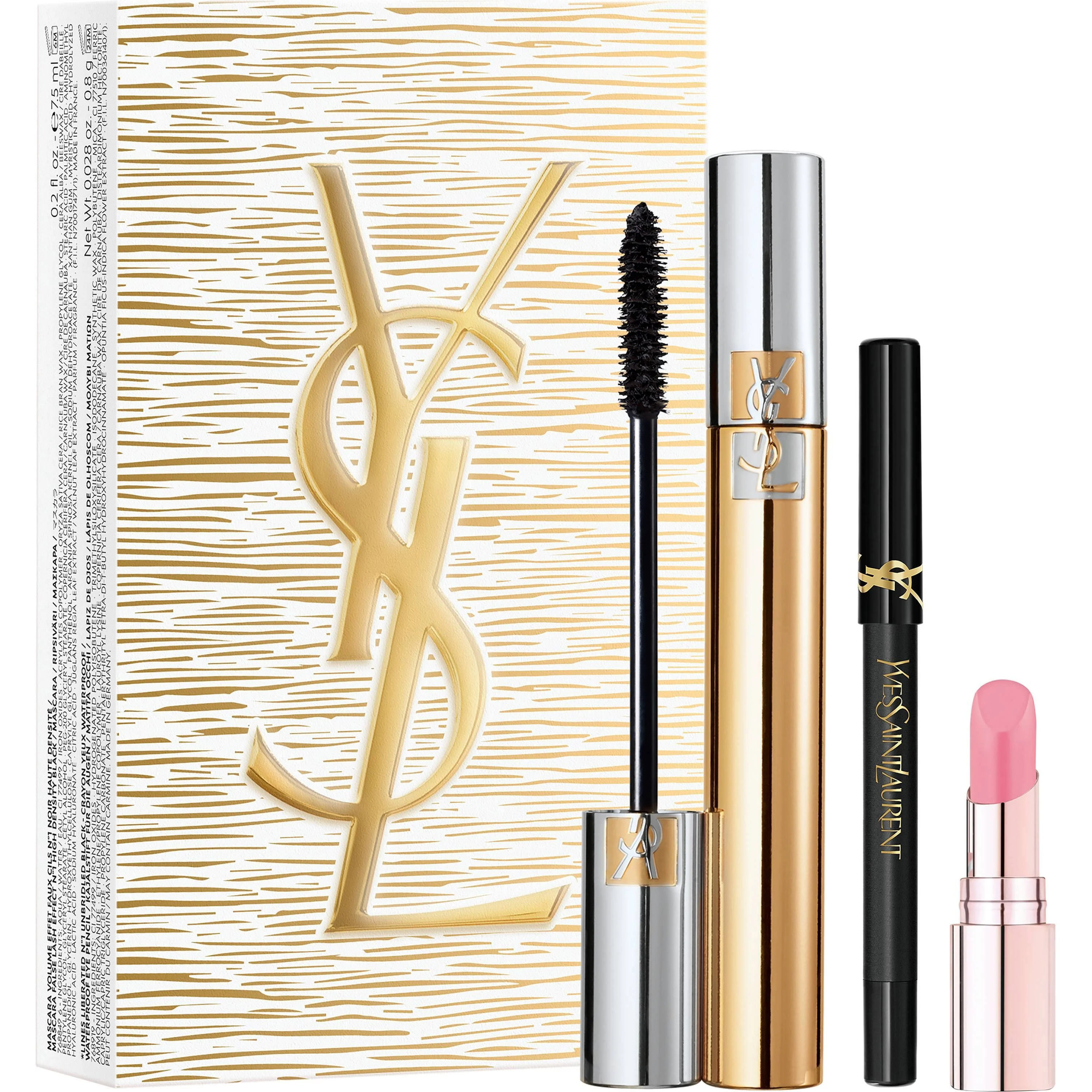 Acu grima komplekts - apjoma efekta skropstu tuša Faux Cils - grima komplekts, skropstu tuša, acu zīmulis, spilgta lūpu krāsa