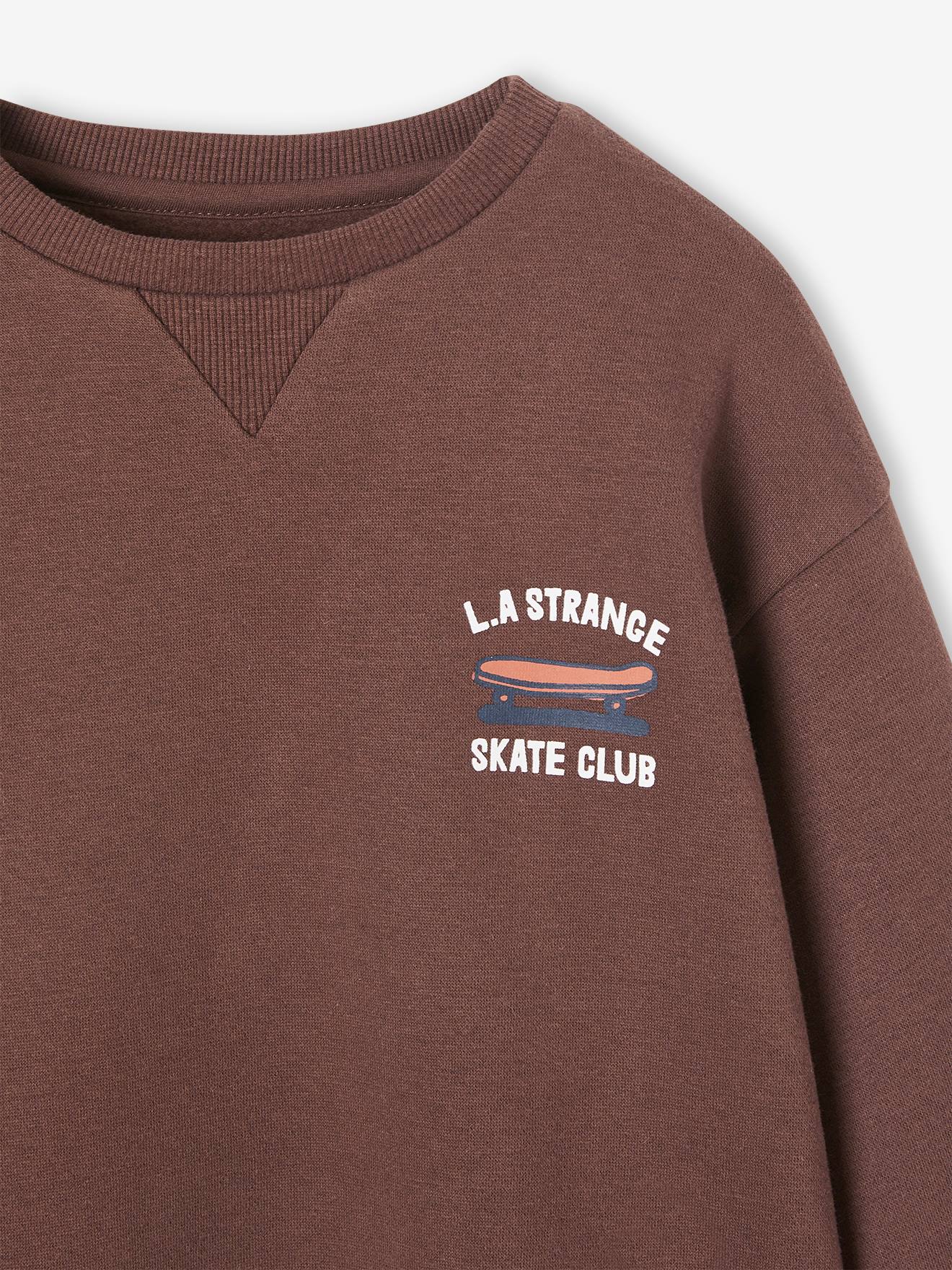 Sweat motif ludique au dos garçon chocolat