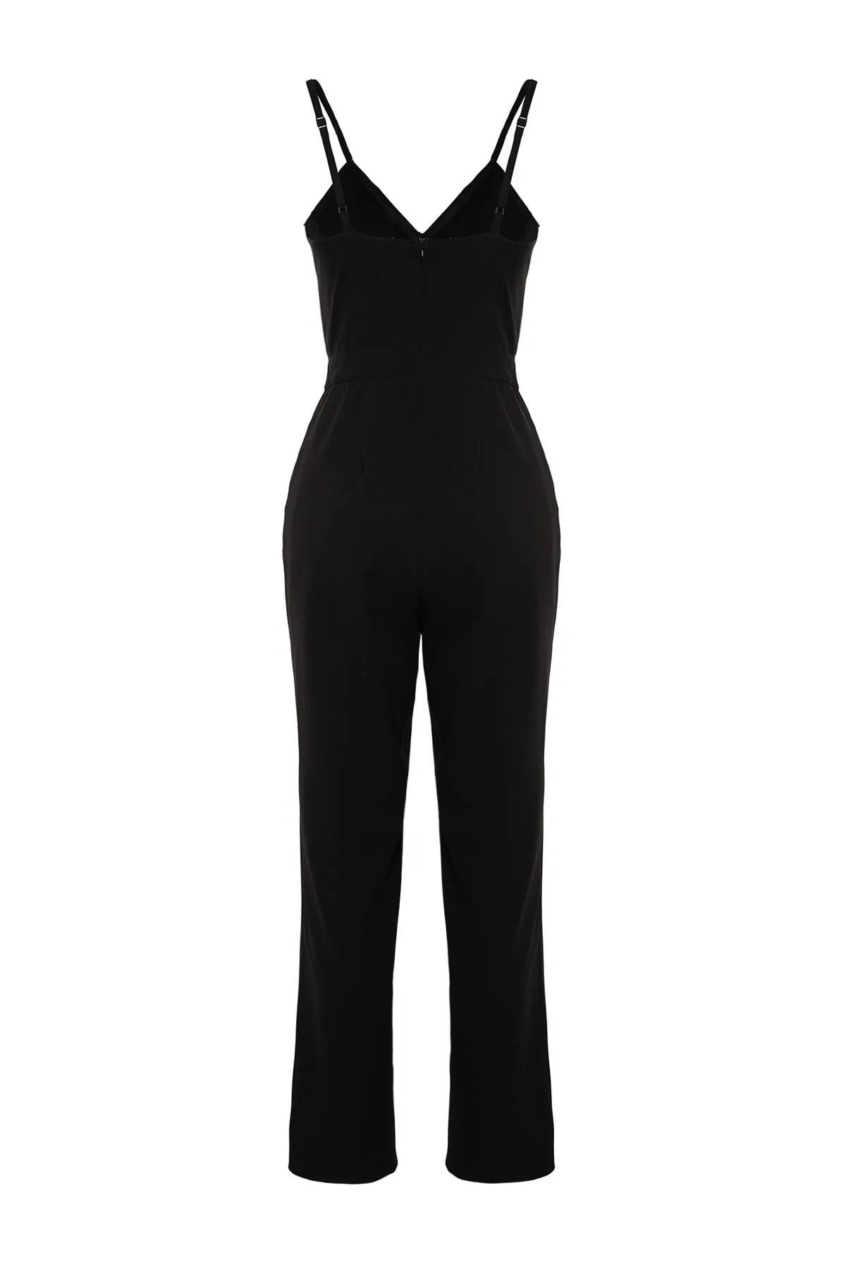 Trendyol Collection  Schwarzer Jumpsuit mit Knopfleiste TWOSS23TU00145