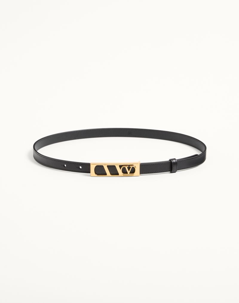VLogo Signature Bælte i Skinnende Kalveskind 15mm