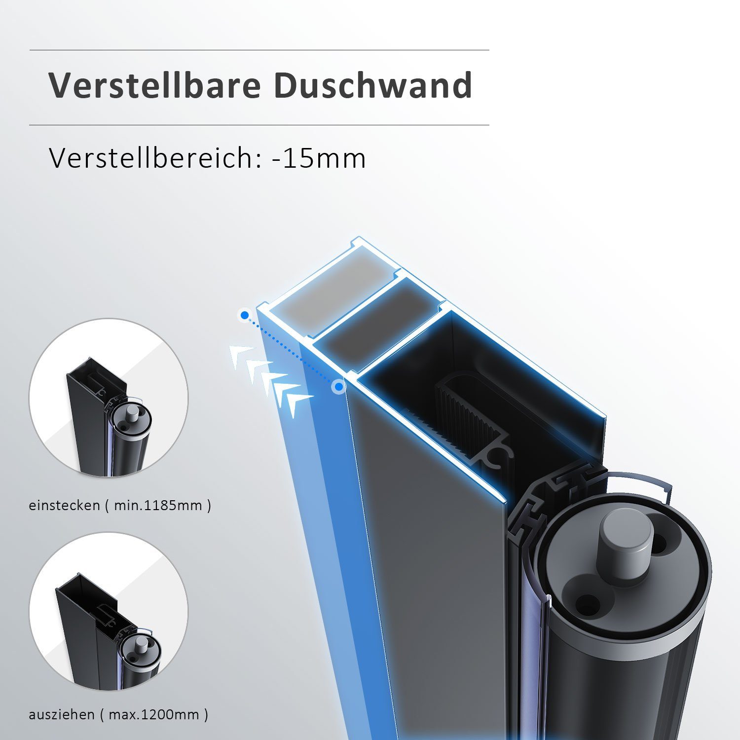 SONNI Badewannenaufsatz Badewannenfaltwand 2-teilig Faltbar, Schwarz, Breite 120cm NANO, Einscheibensicherheitsglas mit Nano Beschichtung, für Badezimmer, faltbar, Badewannenfaltwand, ohne/mit Seitenwand
