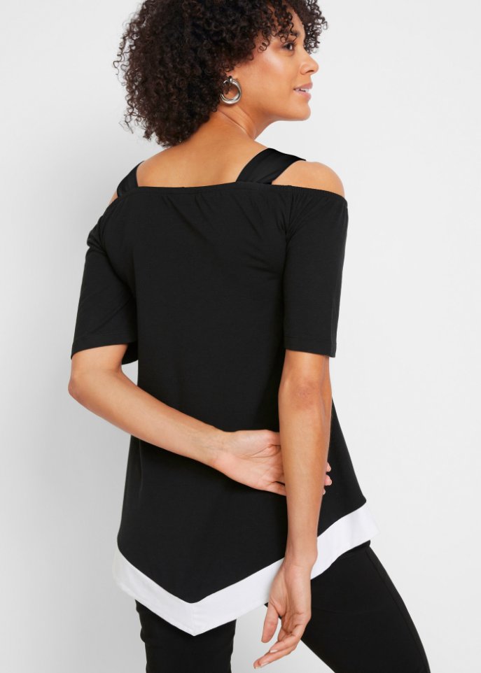 Cold-Shoulder-Shirt mit Druck