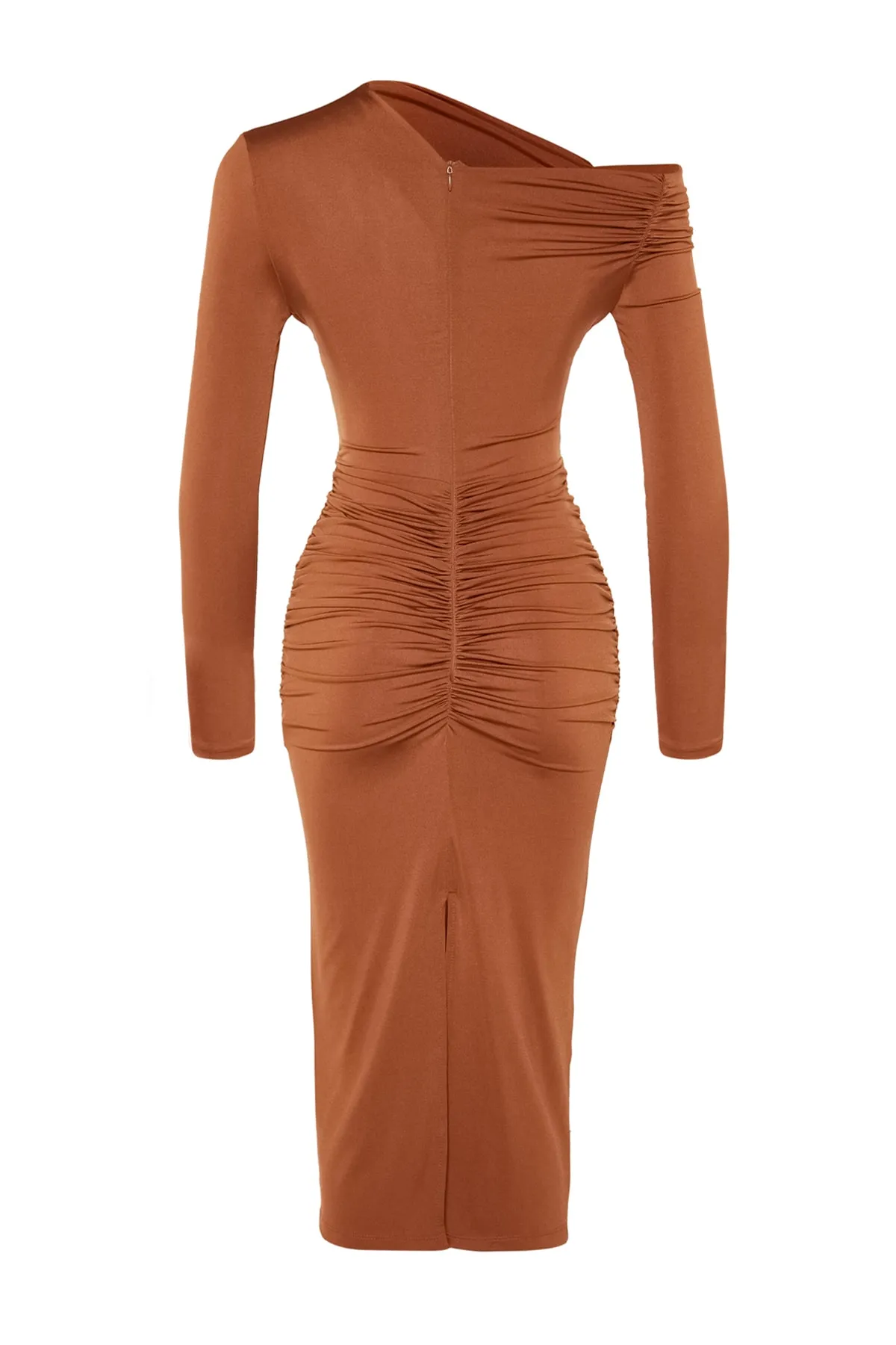 Trendyol Collection  Cinnamon Tailliertes Strickkorsett Detailliertes, elegantes Abendkleid TPRAW24EL00053