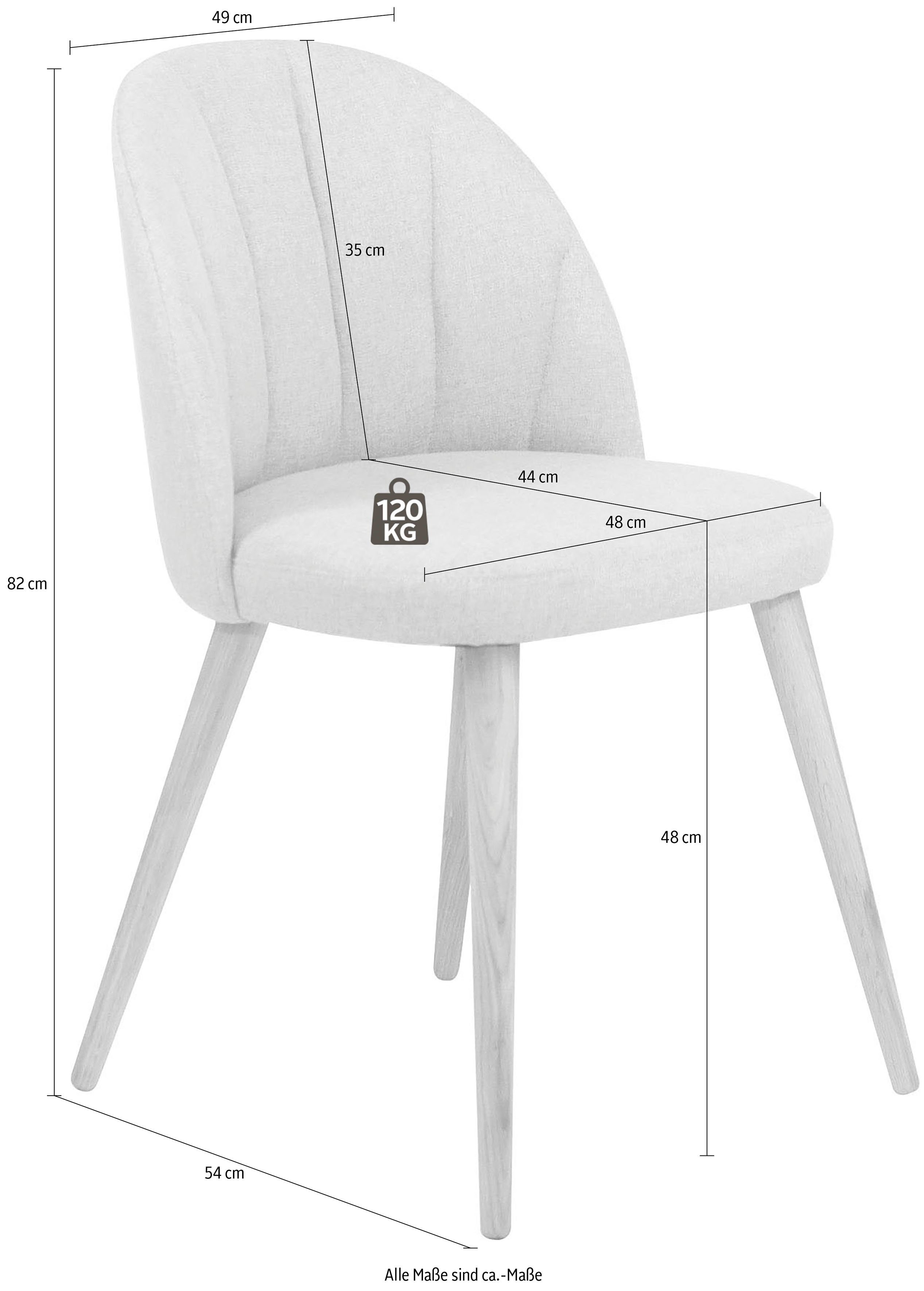 INOSIGN Polsterstuhl Donna (Set, 2 St), aus massiver Eiche natur