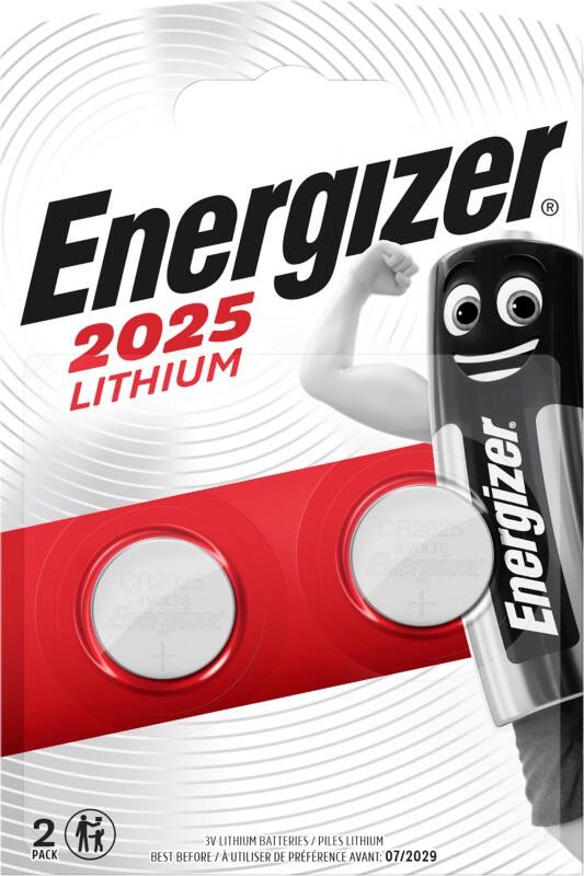 Energizer Knopfzellen CR2025 3 V Lithium 2 Stück