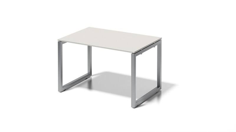 Cito Schreibtisch, 740 mm höhenfixes O-Gestell, H 19 x B 1200 x T 800 mm, Dekor grauweiß, Gestell silber