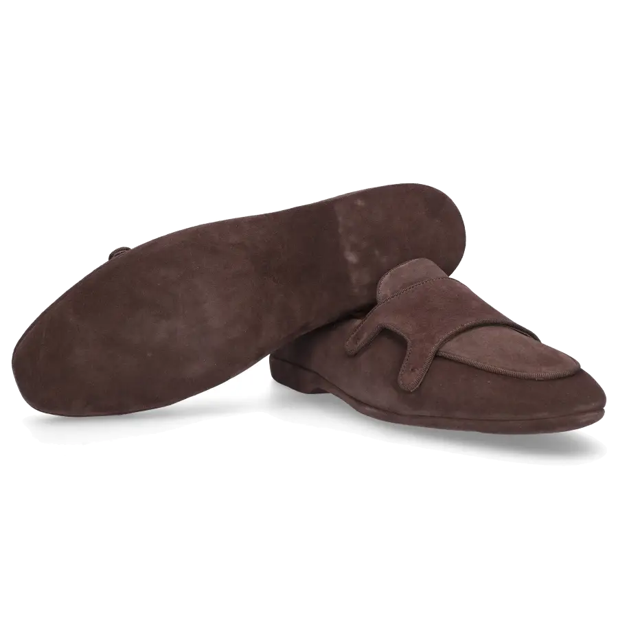 Santoni - Hausschuhe A1907 Veloursleder braun - braun