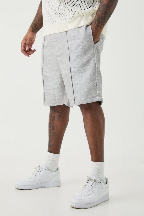 Plus strukturierte Shorts mit Naht