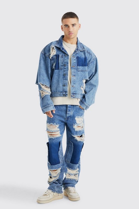 Lockere zerrissene Jeans