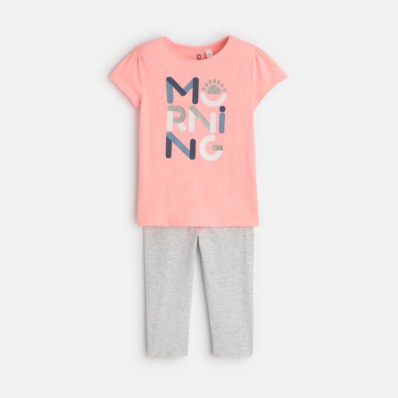 Pyjama d'été 2 pièces rose fille