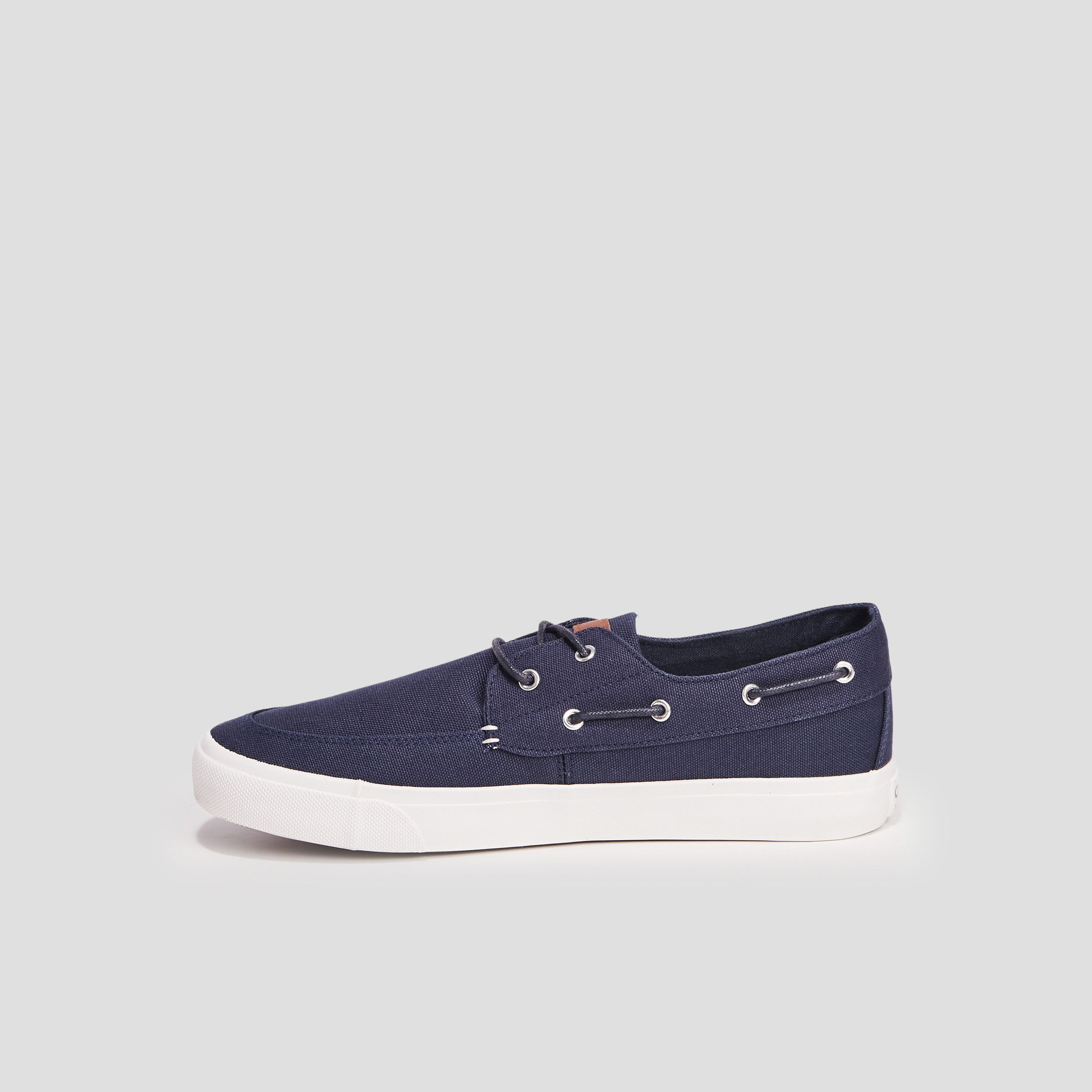 Chaussures bateau en toile bleu marine homme | La Halle