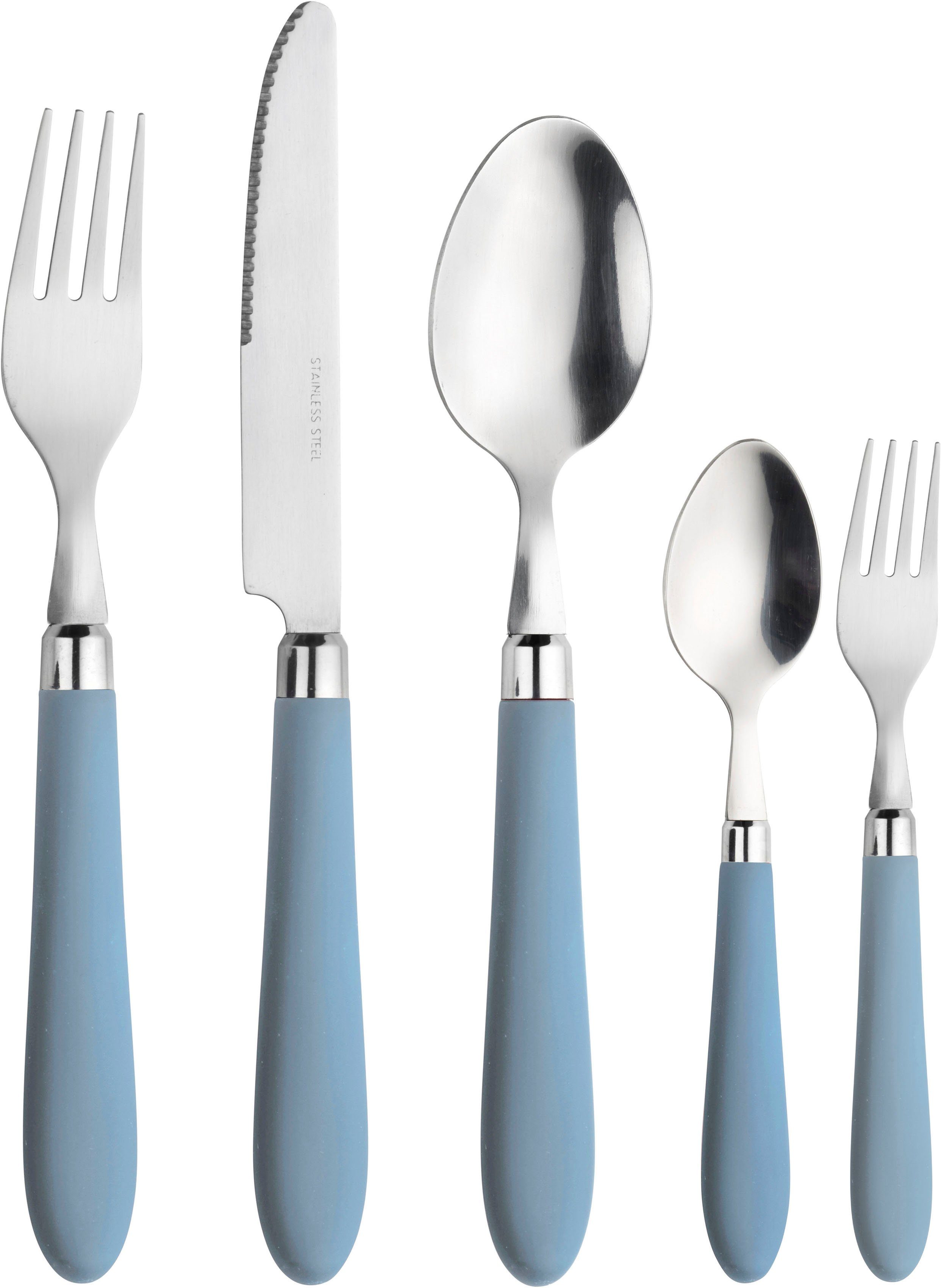my home Besteck-Set Celia, Messer mit Wellenschliff, spülmaschinengeeignet, 30-teilig