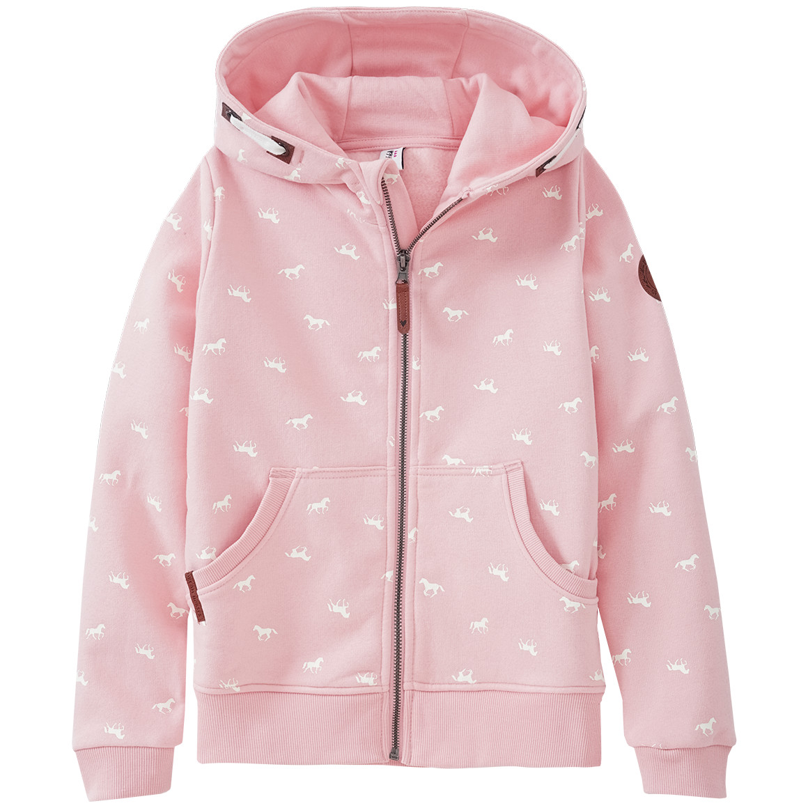 Mädchen Sweatjacke mit Pferde-Allover