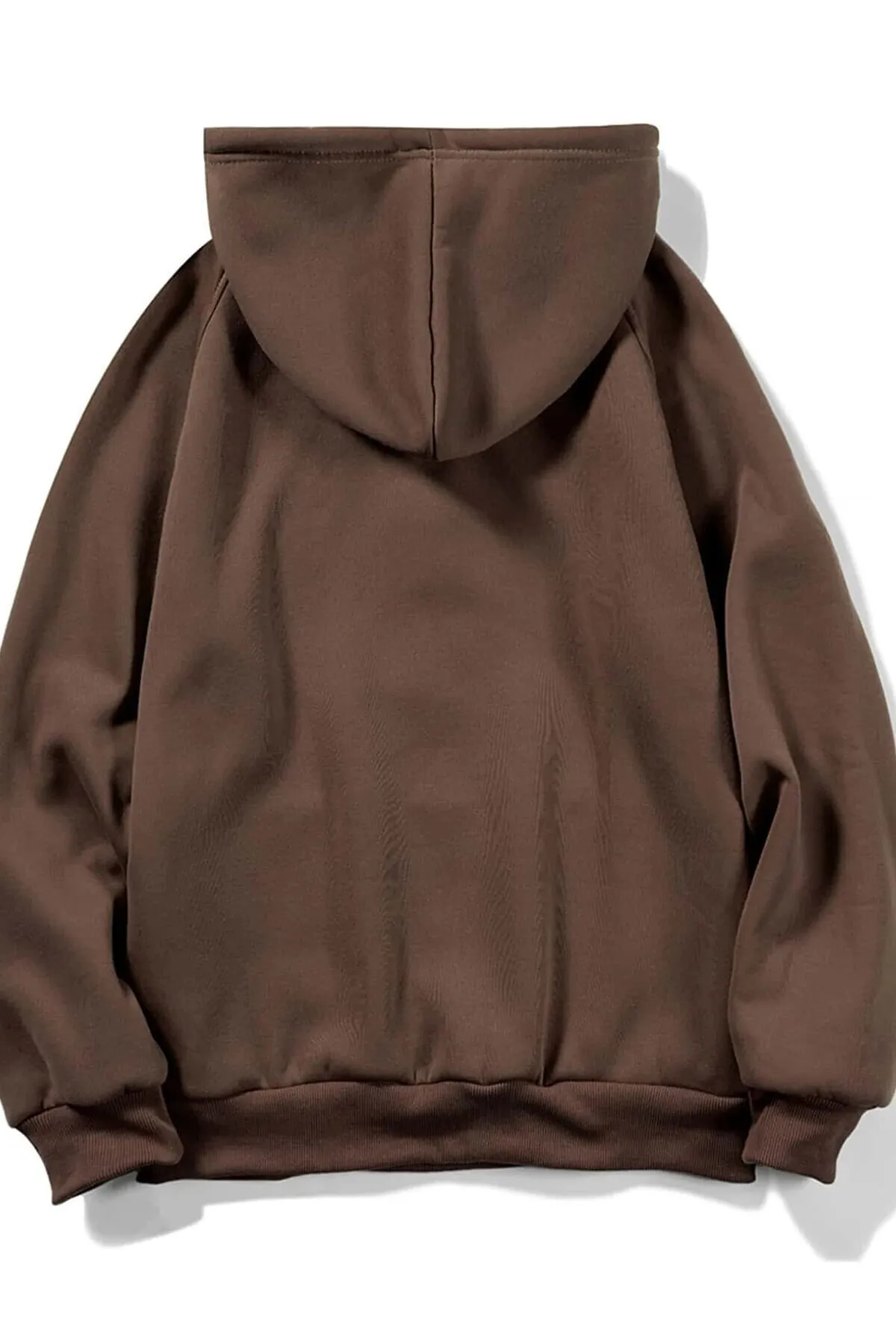 MODAGEN  Unisex-Sweatshirt mit Kapuze in Braun auf der linken Brustseite und Rosendetail in Übergröße