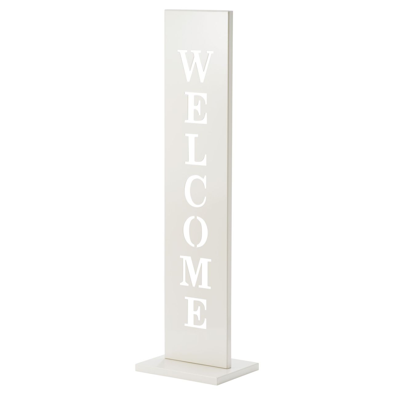 Weles Amare Standschild Welcome 20 x 15 x 72 cm, Weiß