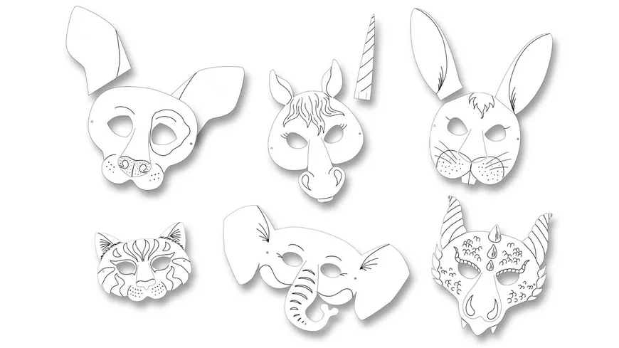 folia Kindermasken Tiermotive weiß