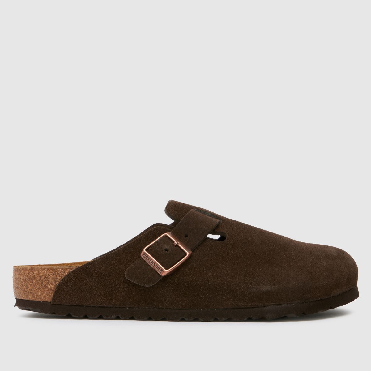 Sandali na nogah iz usnja BIRKENSTOCK Boston v rjavi barvi
