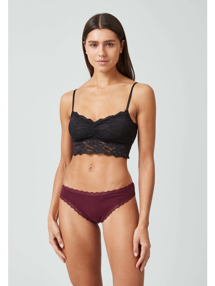 SNOCKS Tangas mit Spitze aus Bio-Baumwolle 3 Stück in Mix (Mauve/Weinrot/Schwarz) günstig kaufen