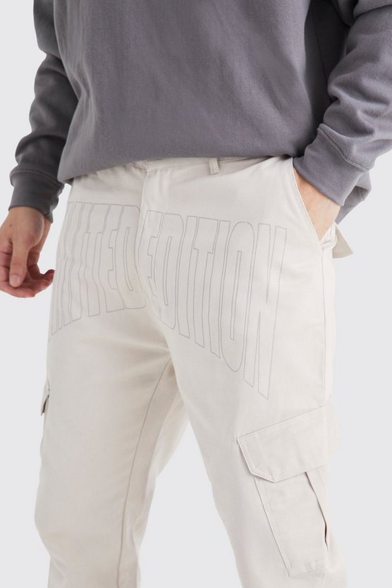 Tall Slim-Fit Cargohose mit Print