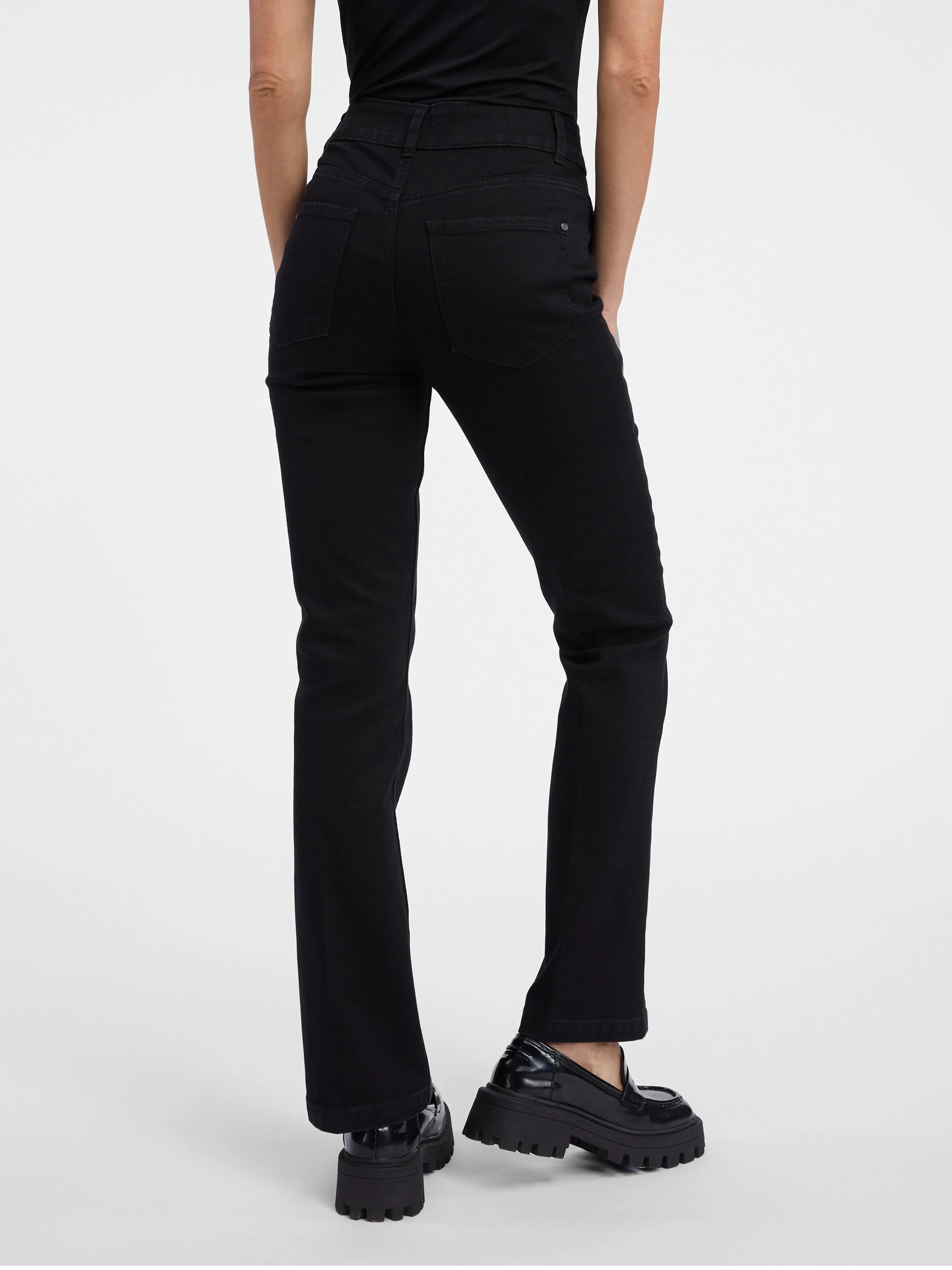 Schwarze Damen-Bootcut-Jeans ORSAY