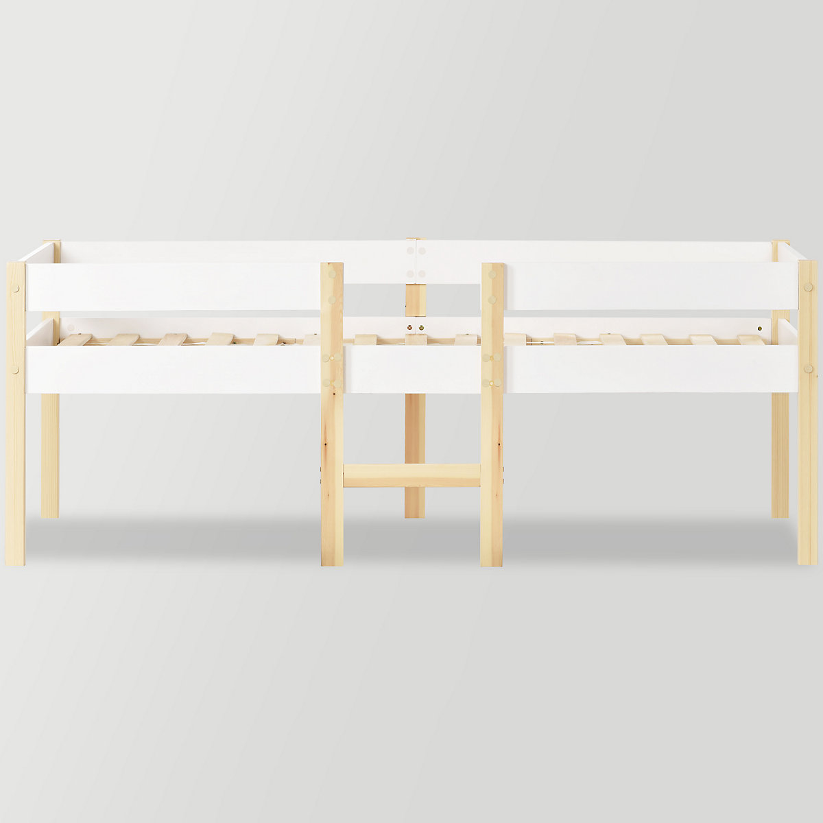 Etagenbett mit Rausfallschutz, Kinderbett aus massivholz, Einzelbett 90x190cm