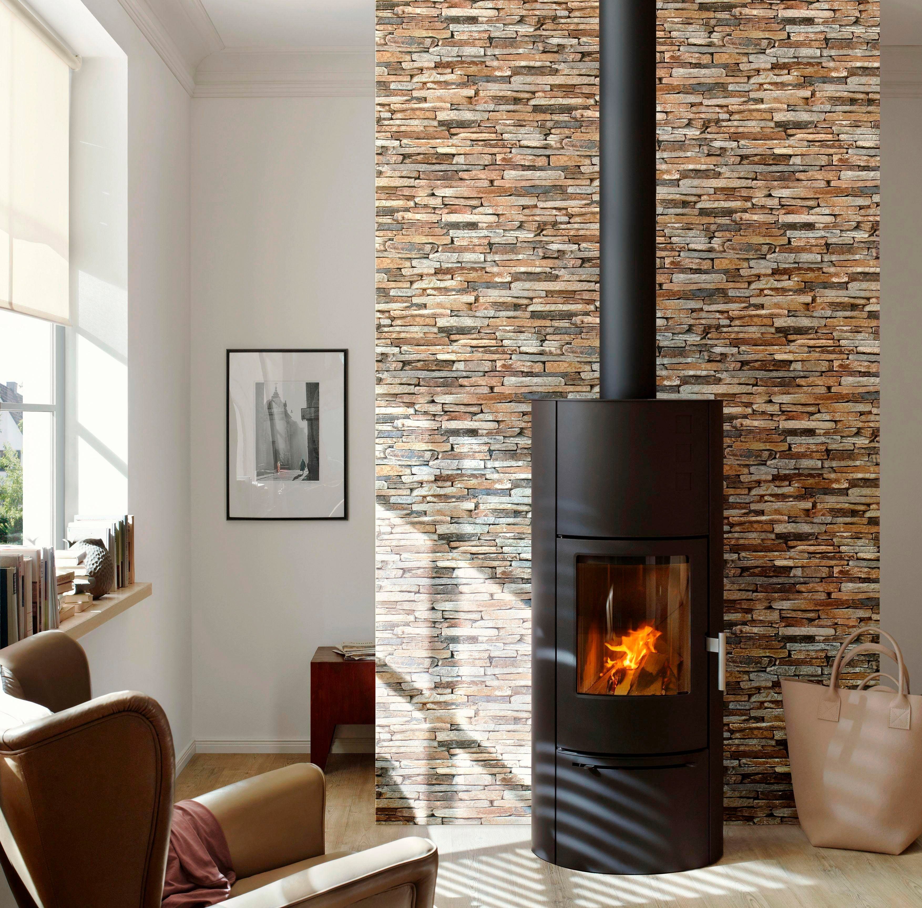 living walls Vliestapete Best of Wood`n Stone 2nd Edition, Steinoptik, Landhaus Tapete Stein Beige Braun Gelb