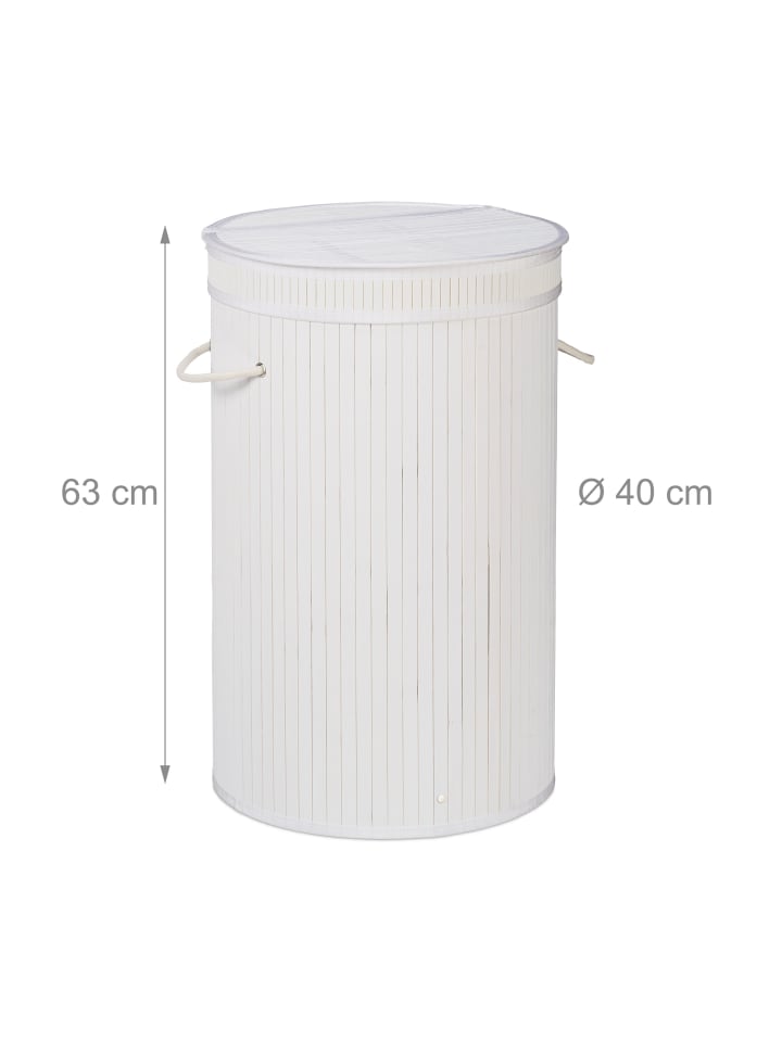 relaxdays Wäschekorb in Weiß - (H)63 x Ø40 cm günstig kaufen onesize