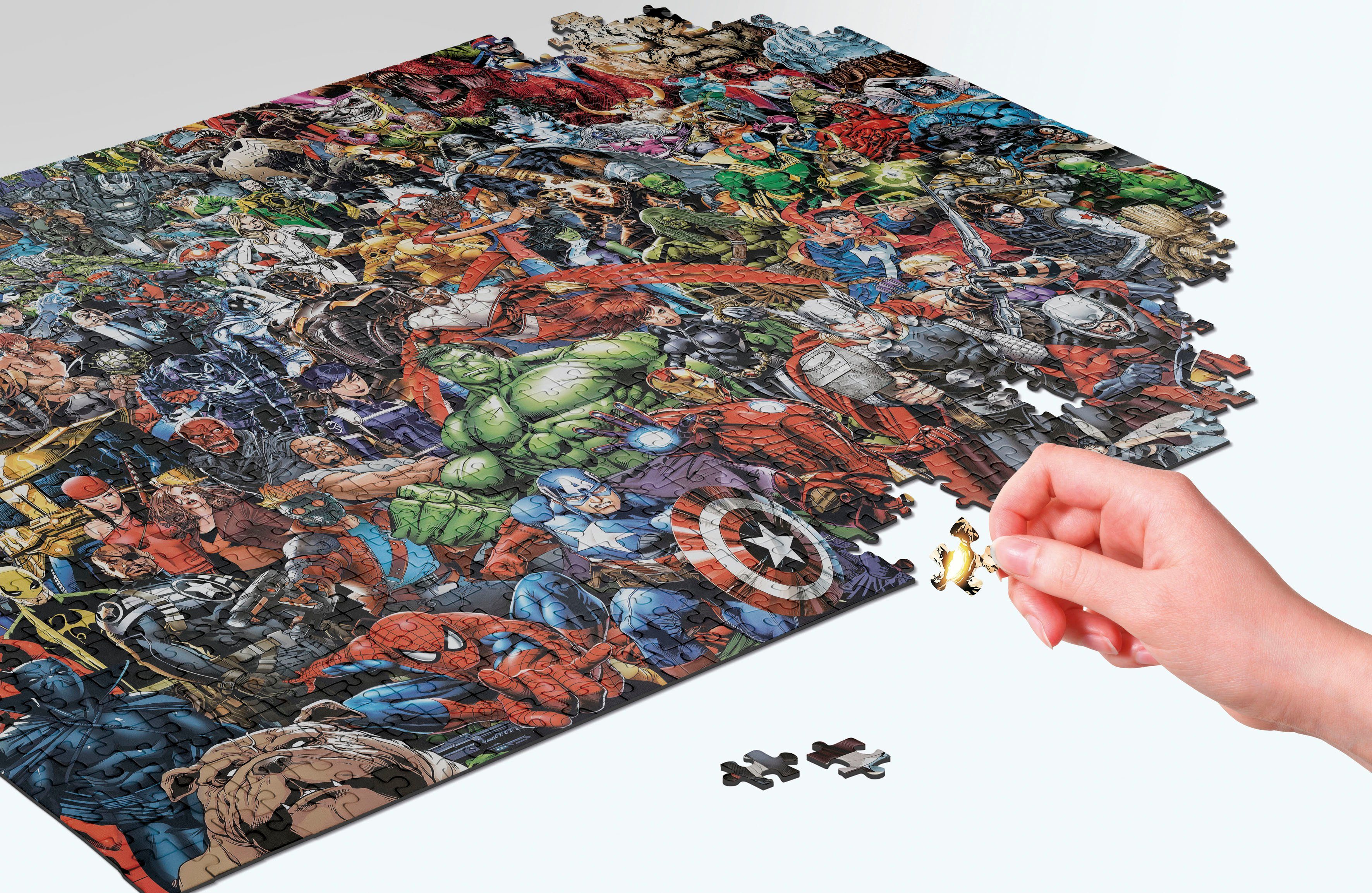 Clementoni® Puzzle Impossible, Marvel Universe Compact, mit neuer Compact Box, 1000 Puzzleteile, Made in Europe; FSC® - schützt Wald - weltweit