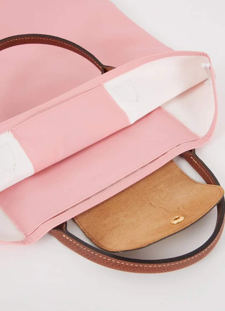 Geantă Longchamp Le Pliage Original, mărimea M, cu detalii din piele.