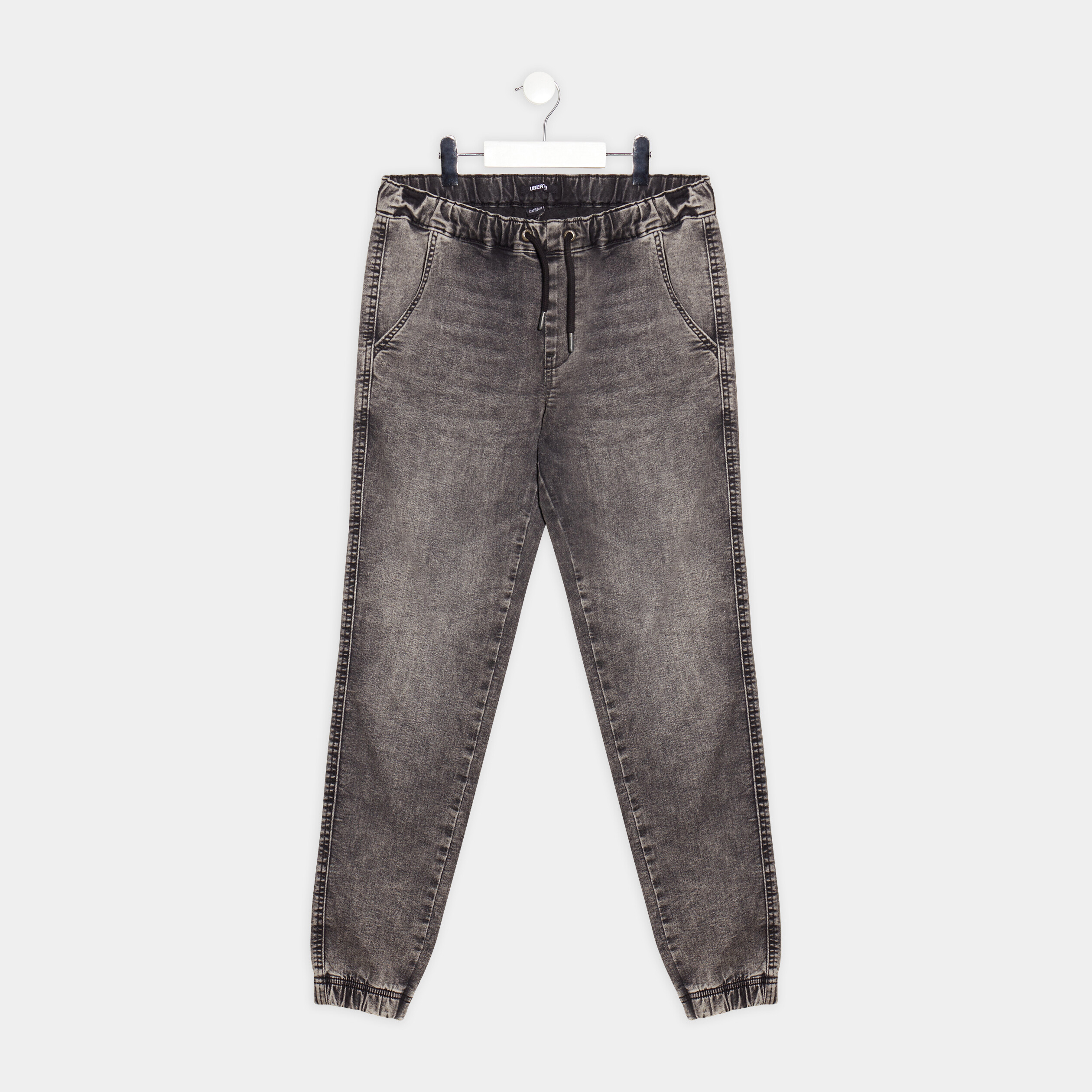 Jeans straight à coulisse gris garçon | La Halle