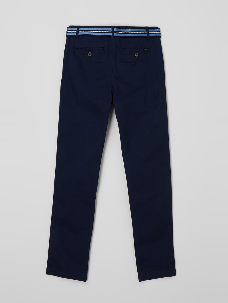 Chino mit Gürtel in marineblau